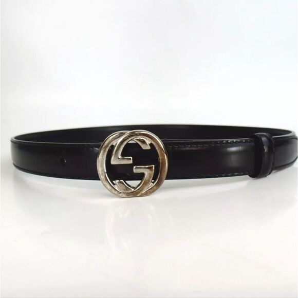 Authentic GUCCI 036.2194.0980.5 Interlocking Small GG 70/28 Leather Belt [Used] - Picture 2 of 12